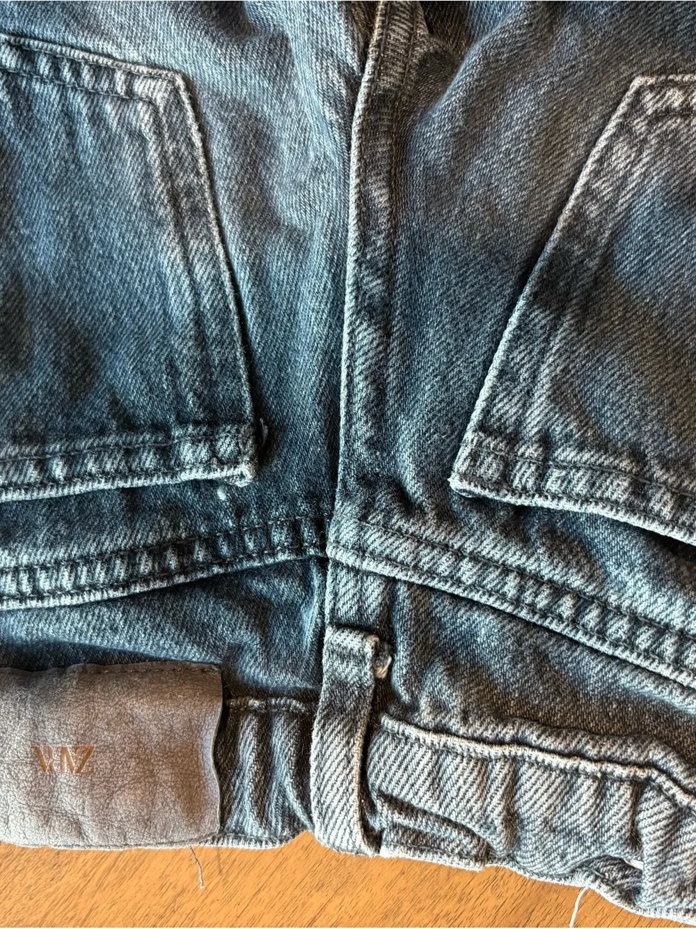 Zara Girls' Gray and Black Pearl & Star Accent Jeans size 6/7